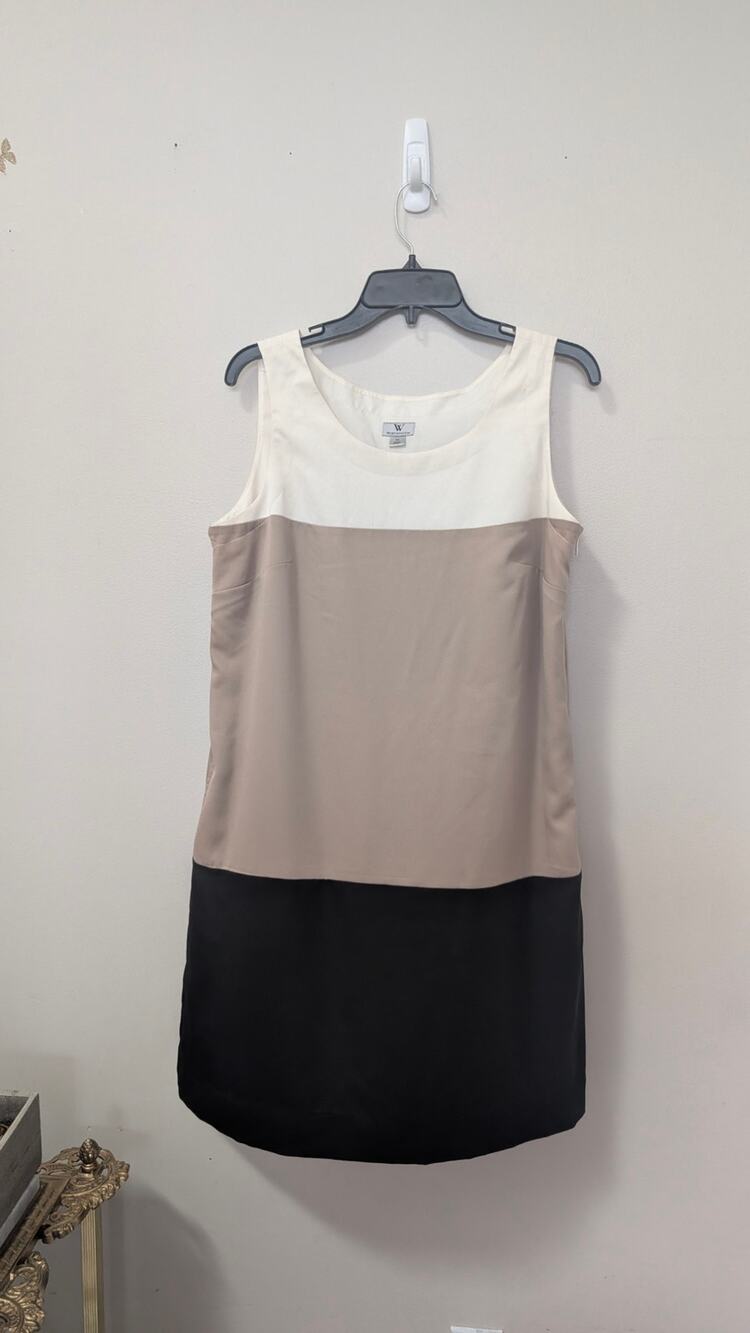 Worthington Beige Tan & Black Pencil Dress – Size 10 – EUC